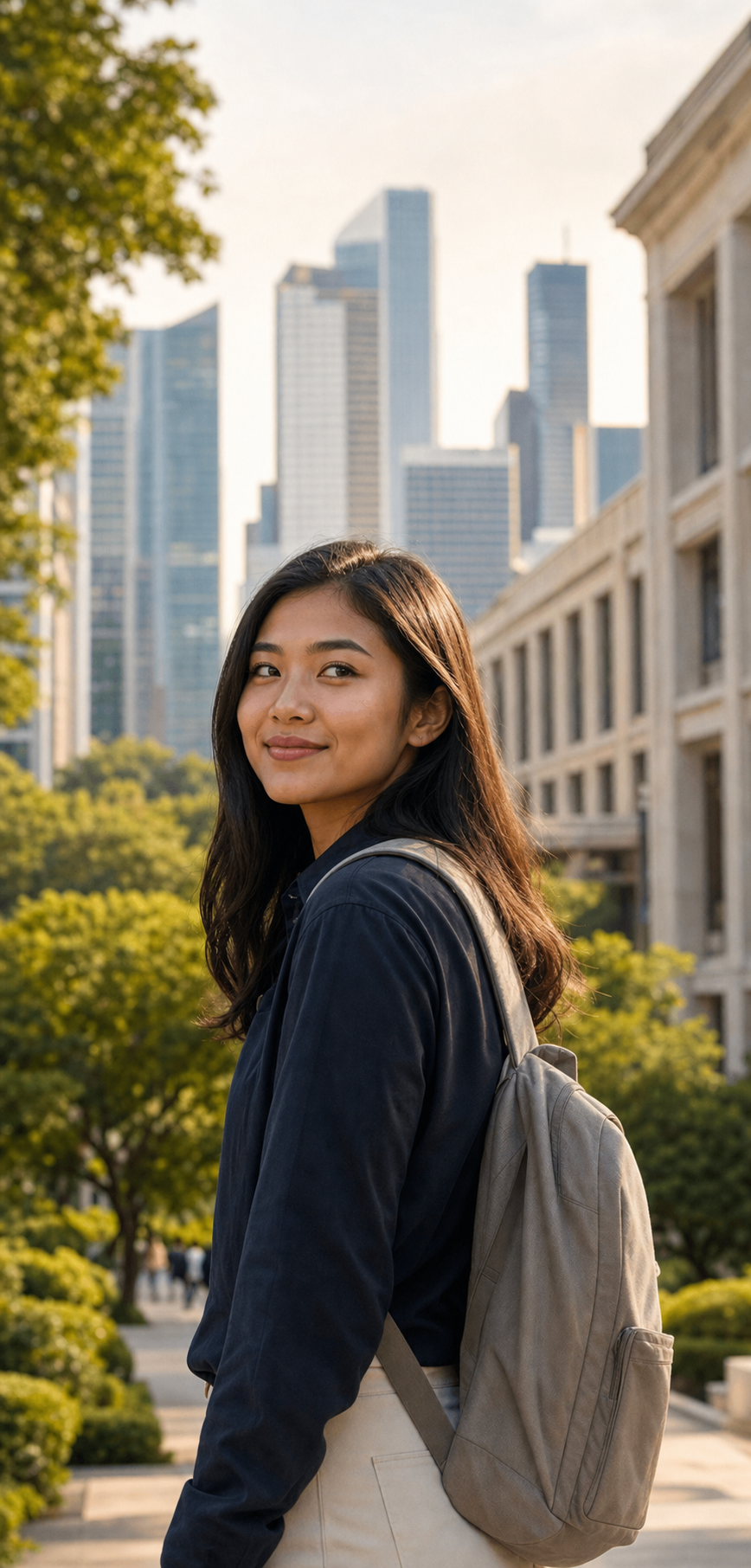 A Southeast Asian student in an international university city